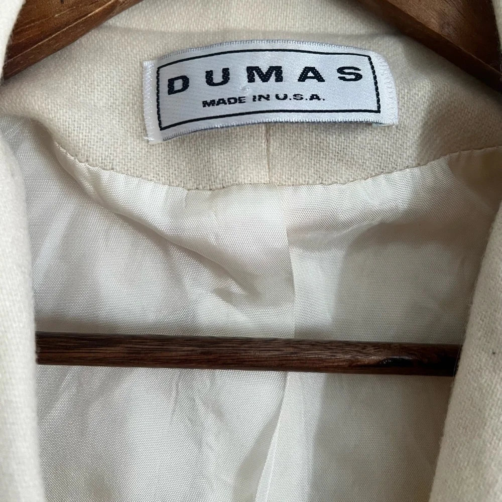 Vintage Ivory Wool Blazer | Made in USA | Minimalist 80s–90s Jacket